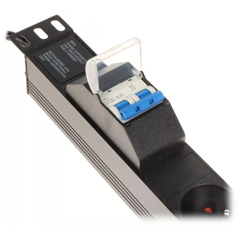 DELTA PD-6/R-2P Surge Protected Power Strip 6 Outlets 2m Cable Black