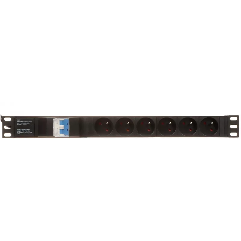 DELTA PD-6/R-2P Surge Protected Power Strip 6 Outlets 2m Cable Black