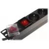 DELTA PD-8/R-IEC Power Strip 8 Outlets Surge Protection 230V 10A Black