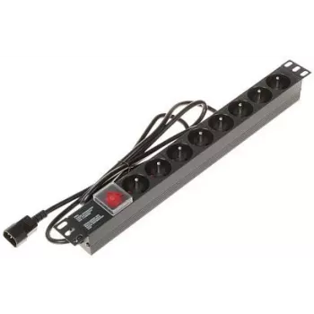 DELTA PD-8/R-IEC Power Strip 8 Outlets Surge Protection 230V 10A Black