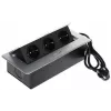 DELTA FPS-3S/CABLE Furniture Power Strip with 3 Sockets, 1.5m Cable, Black
