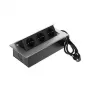 DELTA FPS-3S/CABLE Furniture Power Strip with 3 Sockets, 1.5m Cable, Black