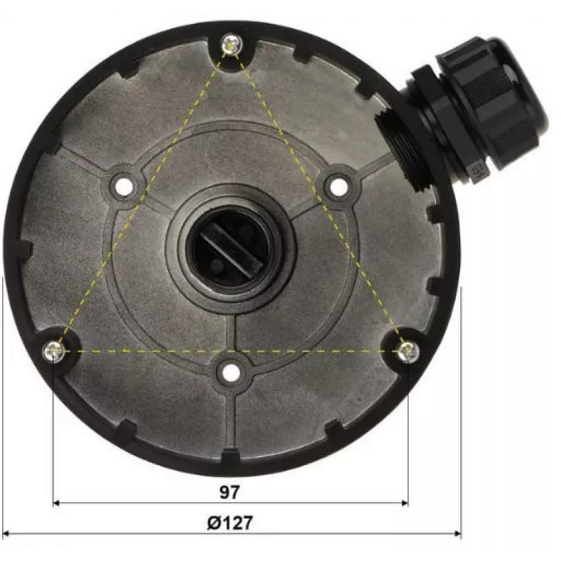 DELTA STG-1280ZJ-DM8(BLACK) Junction Box for Dome Cameras, Black, Aluminum Alloy