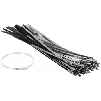 DELTA Montage Stainless Steel Cable Tie SSCT-400X7.9 - 100 Pieces, 400 mm Length, 7.9 mm Width, AISI 304, Silver