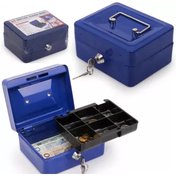RED EAGLE BOX-150 Metal Cash Box with Key Lock, Red