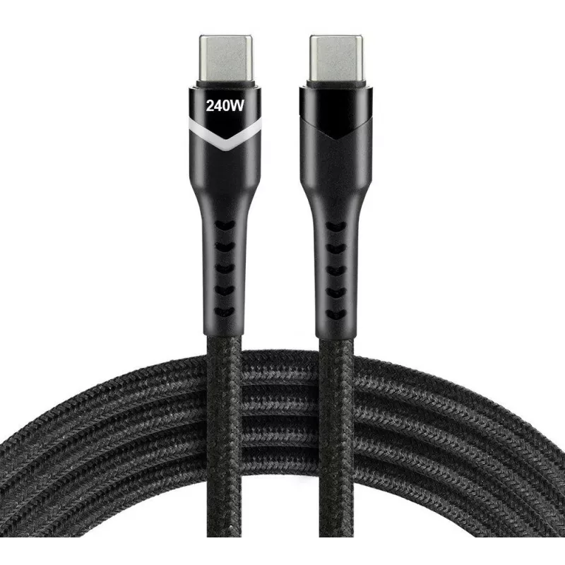 EVERACTIVE USB-C to USB-C Cable 2m 240W RGB LED Black CBB-2PDRS