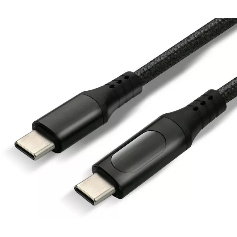 USB-C to USB-C Cable with LCD Power Display, 3m, 45W PD, Black