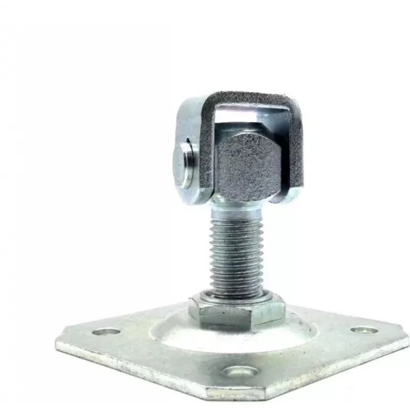 PSG Adjustable Weld-on Hinge 61.019.01 with Mounting Plate 100x100x4mm - M20 Thread (Galvanized Eye)