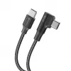 Forcell F-Energy CC-1Deg USB-C to USB-C Cable 100W PD QC4.0 5A 2m Black 90° Angled