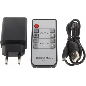 HDMI Switch 4x2 Matrix 4K@30Hz HDMI-SW-4/2-MATRIX