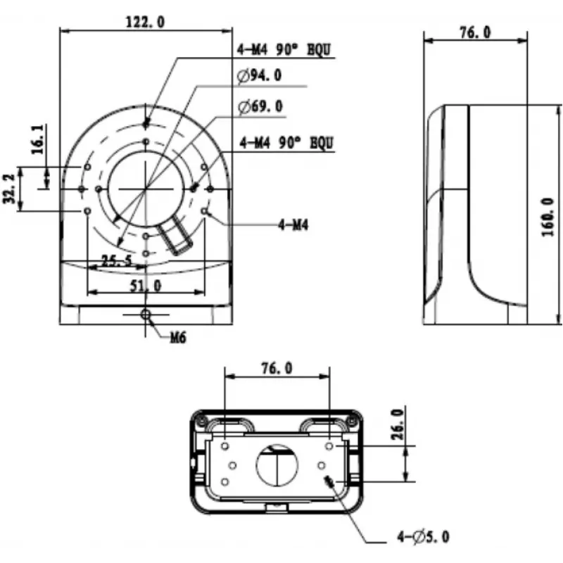 MITON MT-P204W Surface Mount Junction Box IP65 White