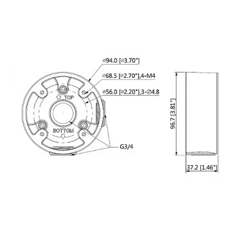 MITON MT-P13A-B Surface Mount Box 1-Port Keystone White