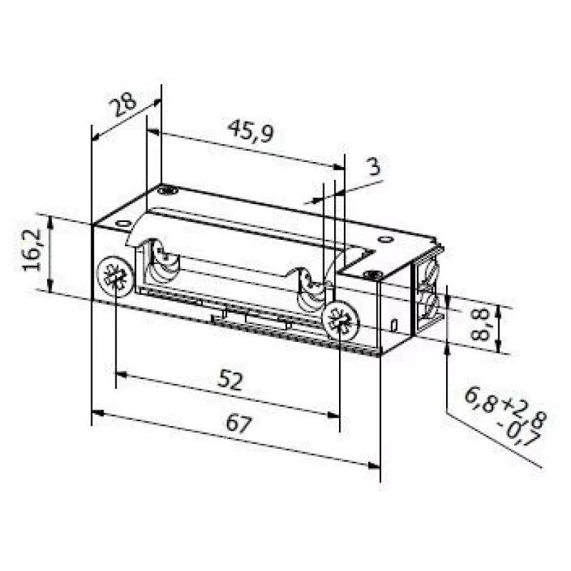 BIRA HARTTE XS00U-B Electric Strike XS Series 12-24V AC/DC Low Current Reinforced