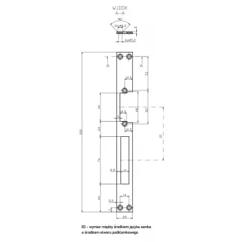 BIRA OK-P4 Flat Mounting Bar, 3mm, Galvanized Steel, Open