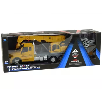 LEAN TOYS Remote Controlled Truck Crane Pilot 2.4G Lights Sounds Yellow