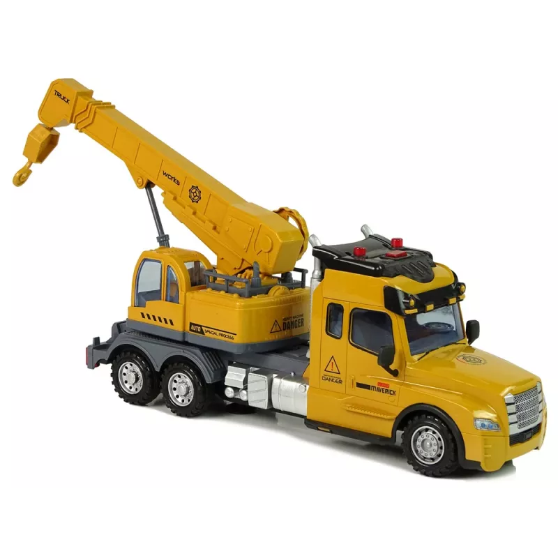 LEAN TOYS Remote Controlled Truck Crane Pilot 2.4G Lights Sounds Yellow