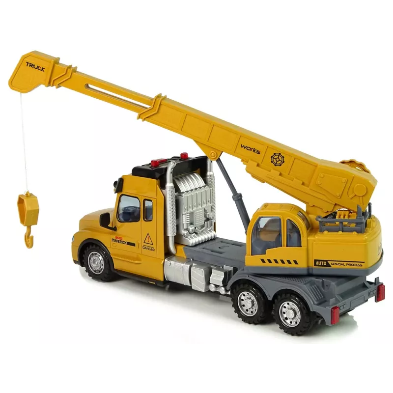 LEAN TOYS Remote Controlled Truck Crane Pilot 2.4G Lights Sounds Yellow