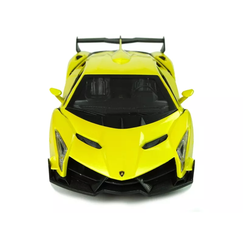 LEAN TOYS Remote Controlled Lamborghini Veneno Yellow 2.4 GHz Steering Wheel RC Car with Sound and Lights