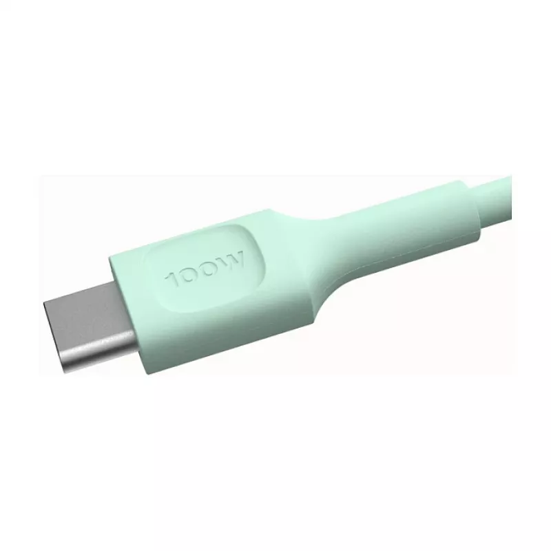 Green Cell PowerFlex Fast Charging USB-C to USB-C Cable 100W 0.3m Mint Green