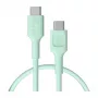 Green Cell PowerFlex Fast Charging USB-C to USB-C Cable 100W 0.3m Mint Green