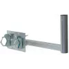 CORAB UBU-38/450-H Universal Balcony Mount for Satellite, Terrestrial and LTE Antennas, 38 mm Mast Diameter, 450 mm Offset, Hot-Dip Galvanized Steel, Metallic Grey