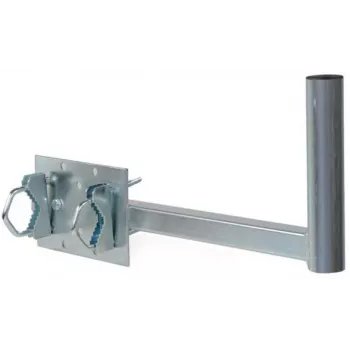 CORAB UBU-38/450-H Universal Balcony Mount for Satellite, Terrestrial and LTE Antennas, 38 mm Mast Diameter, 450 mm Offset, Hot-Dip Galvanized Steel, Metallic Grey