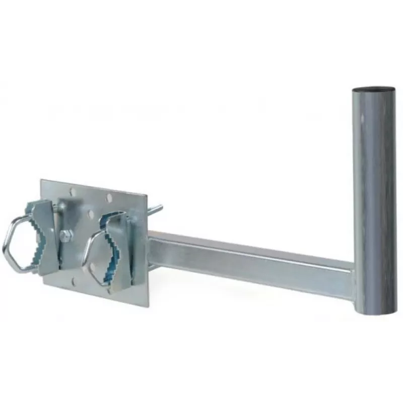CORAB UBU-38/450-H Universal Balcony Mount for Satellite, Terrestrial and LTE Antennas, 38 mm Mast Diameter, 450 mm Offset, Hot-Dip Galvanized Steel, Metallic Grey