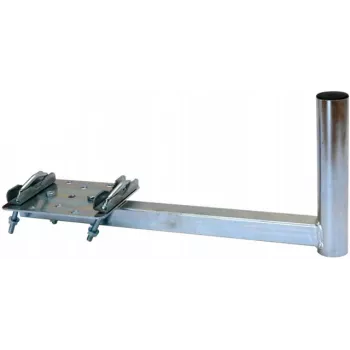 CORAB UBU-38/450-H Universal Balcony Mount for Satellite, Terrestrial and LTE Antennas, 38 mm Mast Diameter, 450 mm Offset, Hot-Dip Galvanized Steel, Metallic Grey