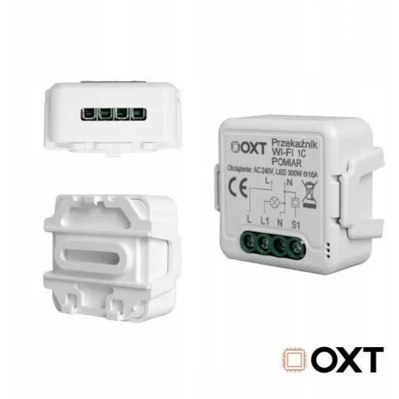 OXT T220P Wi-Fi Relay Module, 1 Circuit, 16 A, Power Metering, Tuya