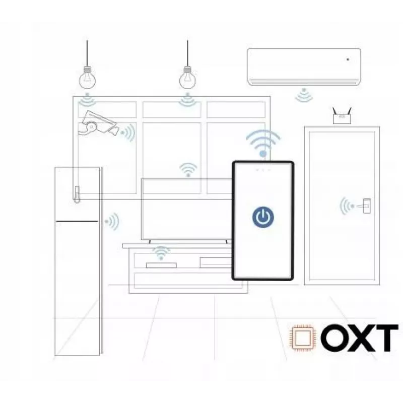 OXT T260P 1-Channel 16A Smart Relay Module with Power Monitoring, ZigBee 3.0, Tuya Compatible