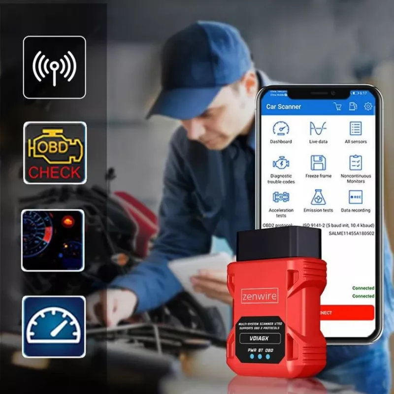 OBD2 Diagnostic Scanner ELM327 VDiagX V016 Bluetooth Interface Tester