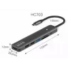 ZENWIRE BS-HC703 USB-C 7-in-1 Hub Adapter with HDMI 4K, USB 3.0, SD Card Reader, Power Delivery 100W, Space Gray