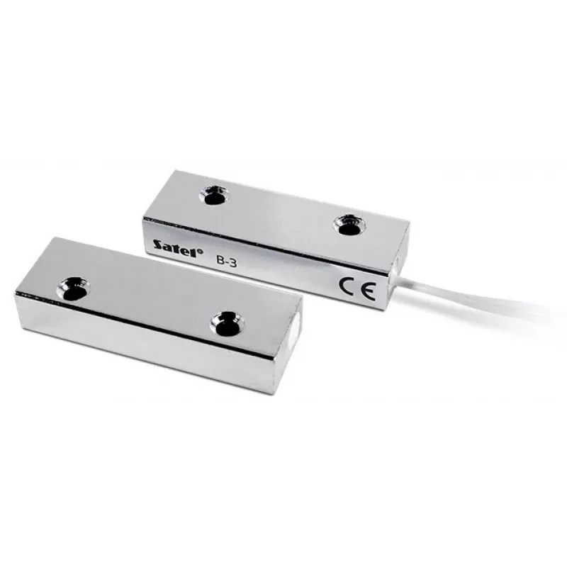 SATEL B-3 Surface-Mount Magnetic Contact (Metal) - NC, IP67, 1m Cable