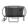MERACH MR-2429B2 Trampoline, 3.6 m (12 ft) with Safety Net and Ladder, Black/Blue