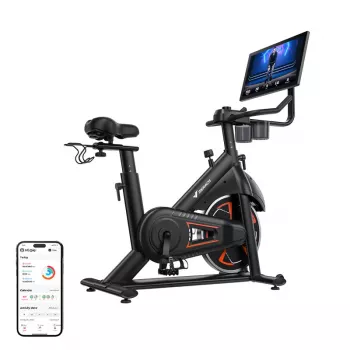 MERACH MR-S36B3 Exercise Bike - Magnetic Upright Bike with Bluetooth, LCD Display, Belt Drive, 6 kg Flywheel, 120 kg Max User Weight