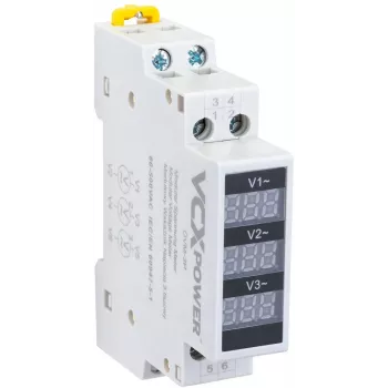 VCX DVM 3-Phase Modular Voltage Indicator 80-500V AC DIN Rail