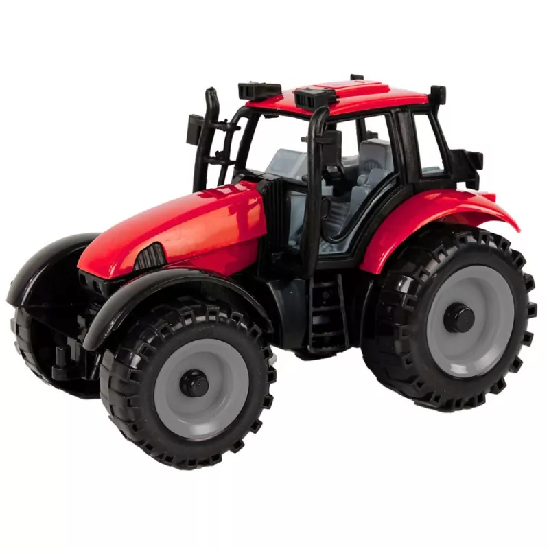 LEAN TOYS Small Farm Tractor with Opening Hood, Red, 13 cm