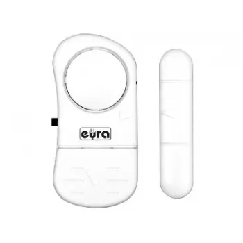 EURA MA-05A3 Mini Motion Sensor Alarm (RL-9805A) - 2 Remote Controls, 105 dB, PIR, White