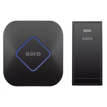 EURA WDP-83H2 JAZZ Wireless Doorbell Kit, Battery-Free Transmitter, Black