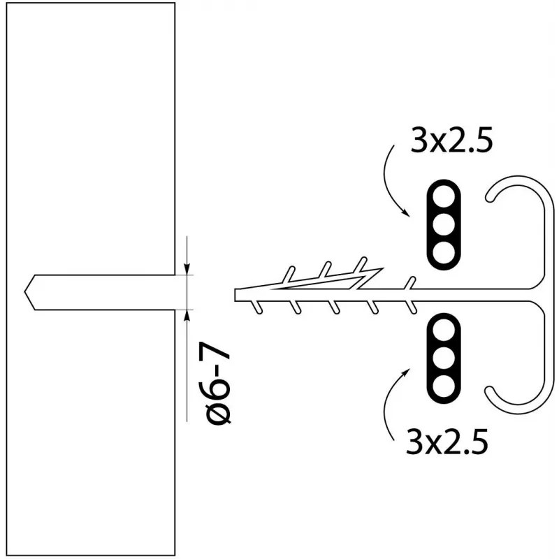 Flat Cable Clamp USMP-3 BIS Quick Mount 16.5mm White 500pcs Box Elektro-Plast Opatówek