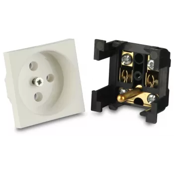 JAVEL Single Earthed Socket 1 Module Flush-Mounted White 16A 250V