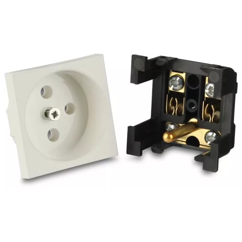 JAVEL Single Earthed Socket 1 Module Flush-Mounted White 16A 250V