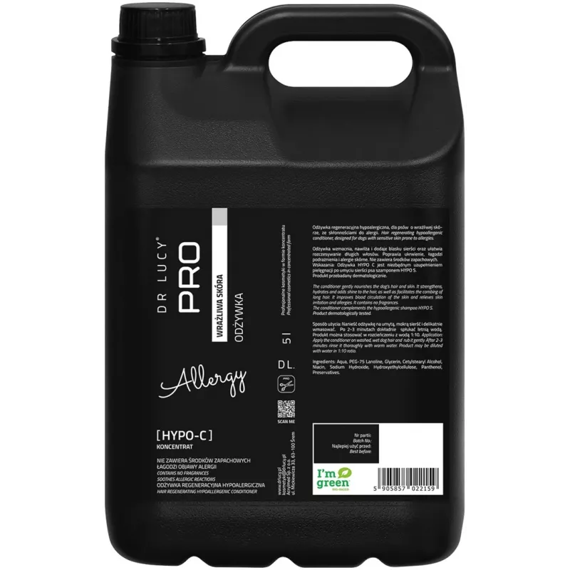 DR LUCY Hypo C Sensitive Skin Conditioner for Dogs - 5L Bulk Jug