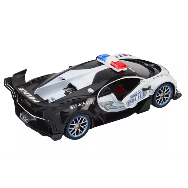 LEAN TOYS Remote Controlled RC Police Car in 1:12 Scale White