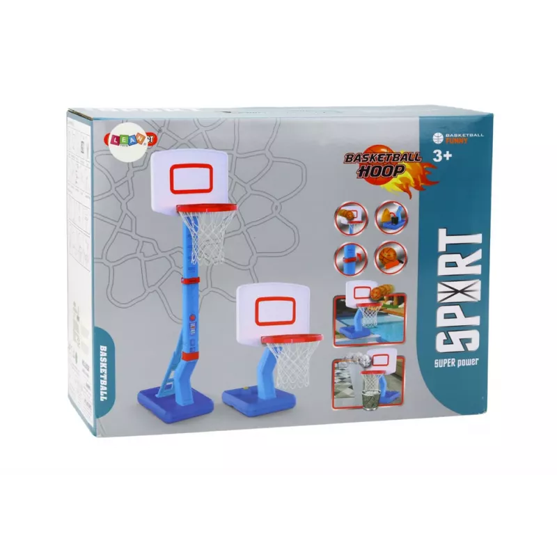 LEAN TOYS Basketball Basket Adjustable Ball Pump 138cm Blue
