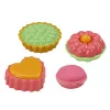 LEAN TOYS Tea Set in a Suitcase - 15-Piece Tin Tableware Set with Cups, Plates, Cake Stand, and Serving Tray - Pink, Blue, White Floral Design - Portable Role-Play Toy for Kids 3+
