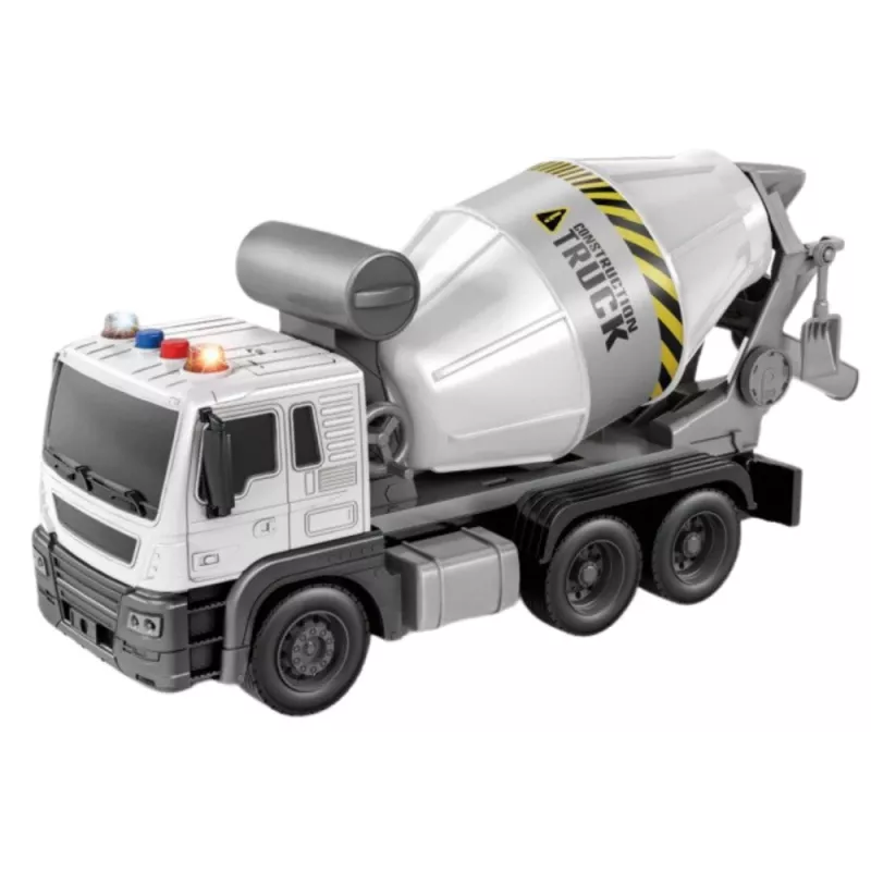 LEAN TOYS Blue Concrete Mixer Truck with Rotating Drum, Sound and Light Effects