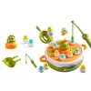 LEAN TOYS Game Dinosaur Fishing Rods Accessories Wooden Green