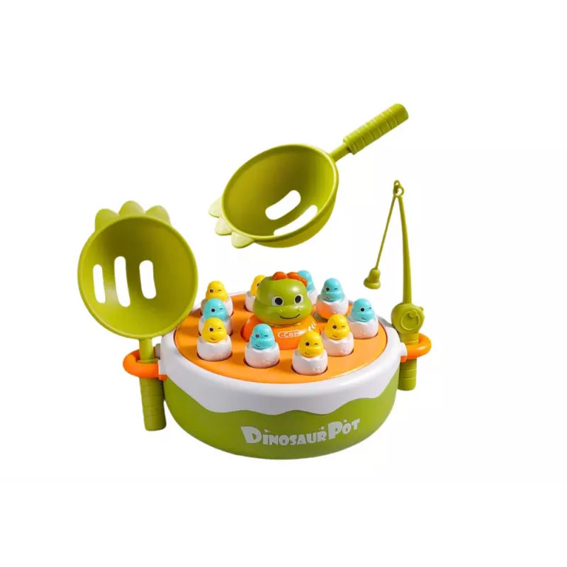 LEAN TOYS Game Dinosaur Fishing Rods Accessories Wooden Green