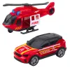 LEAN TOYS Fire Truck Tow Truck Helicopter Car Lights Sounds Red